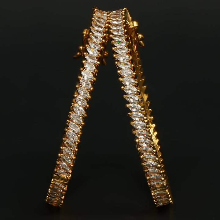 CZ Gold Finish Bangles