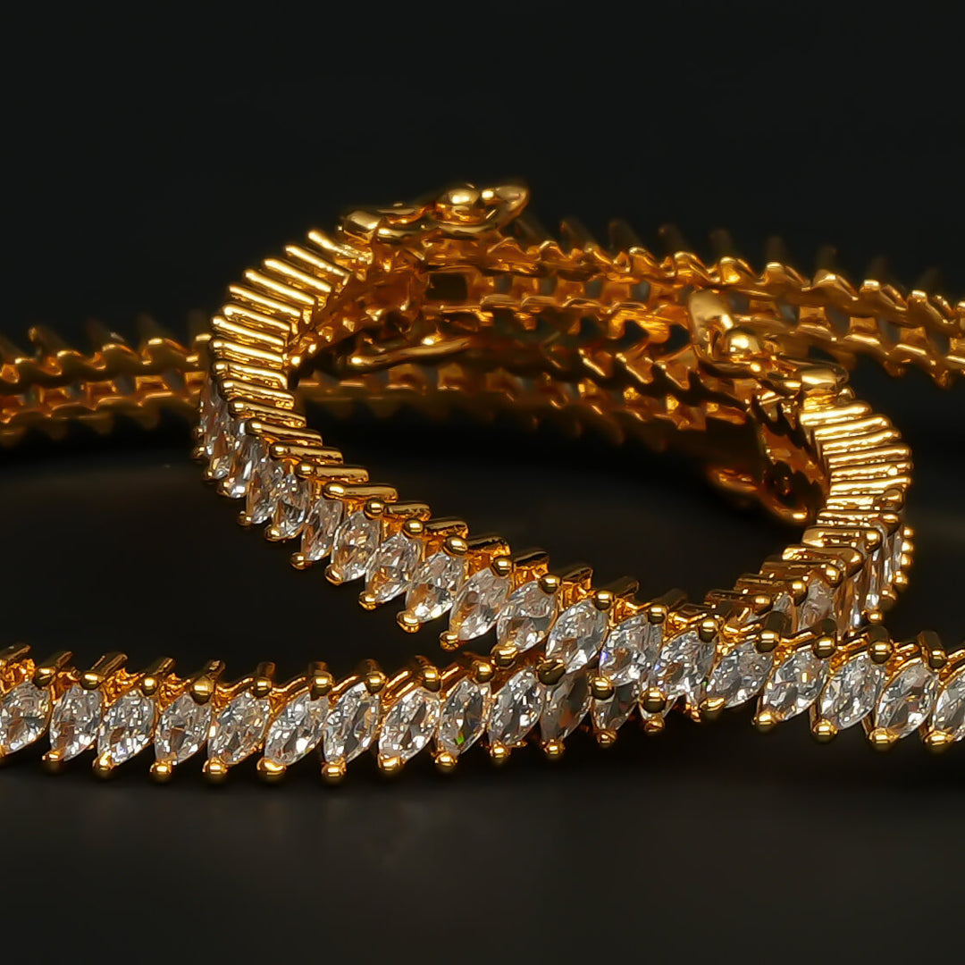 CZ Gold Finish Bangles