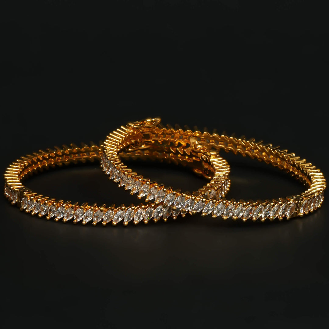 CZ Gold Finish Bangles