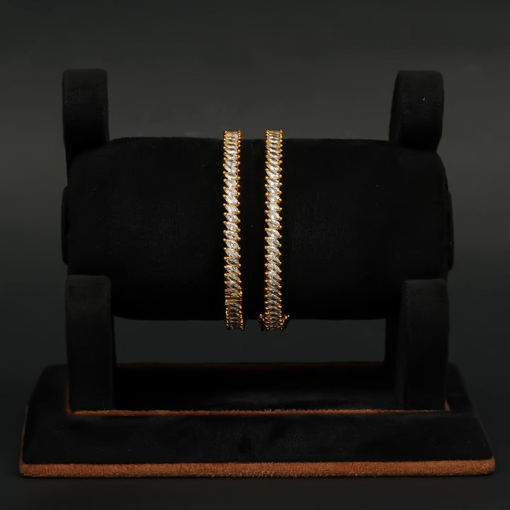 CZ Gold Finish Bangles