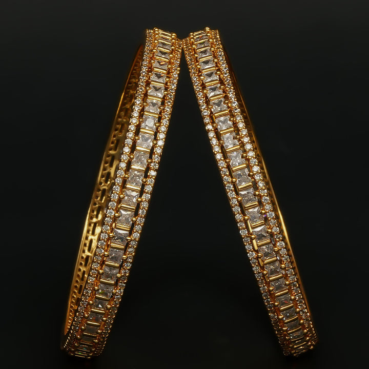 CZ Gold Finish Bangles