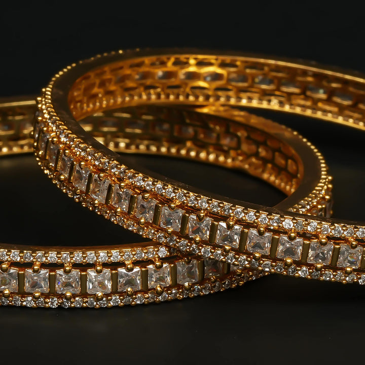 CZ Gold Finish Bangles
