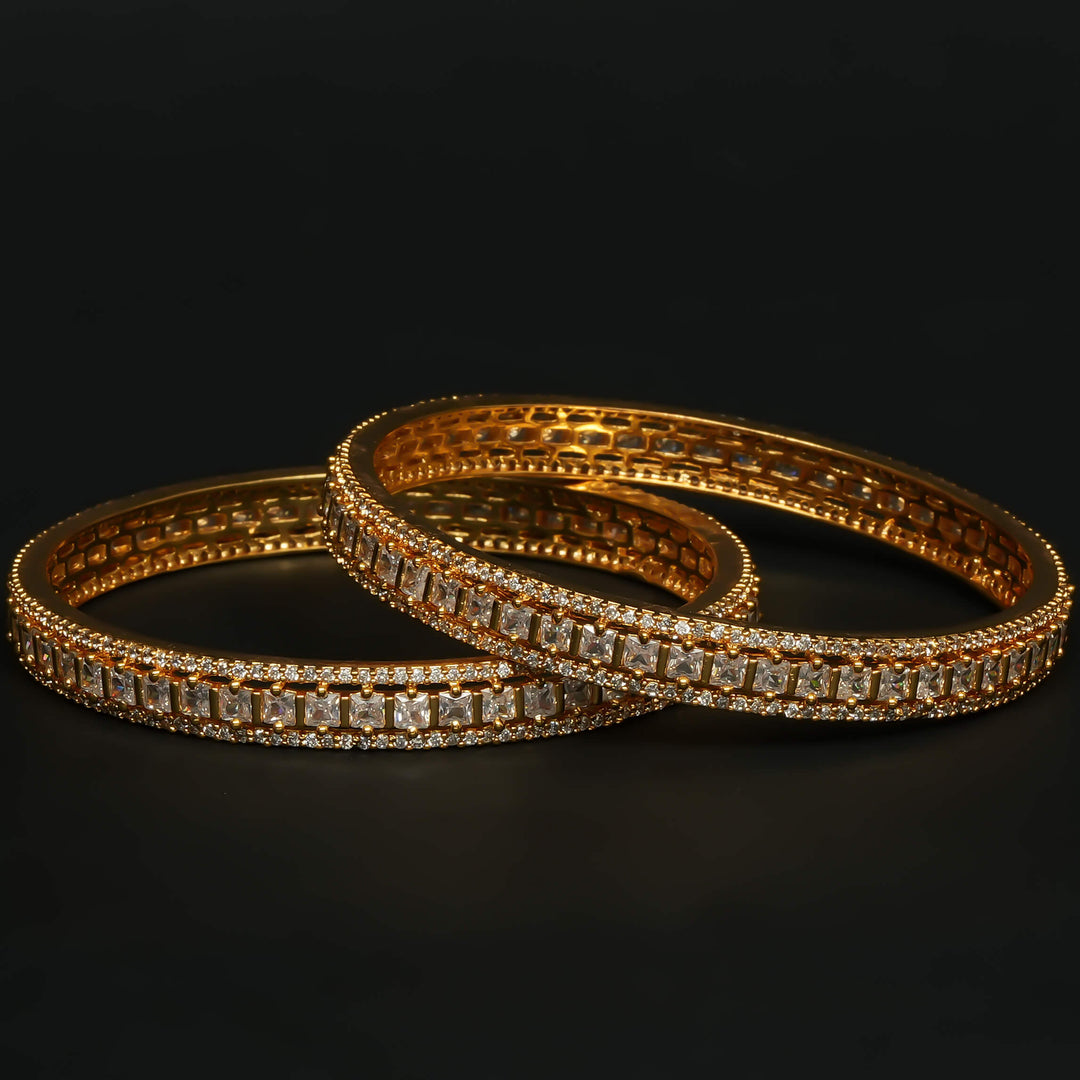 CZ Gold Finish Bangles