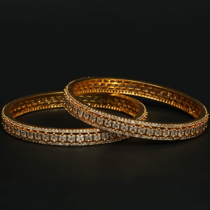 CZ Gold Finish Bangles