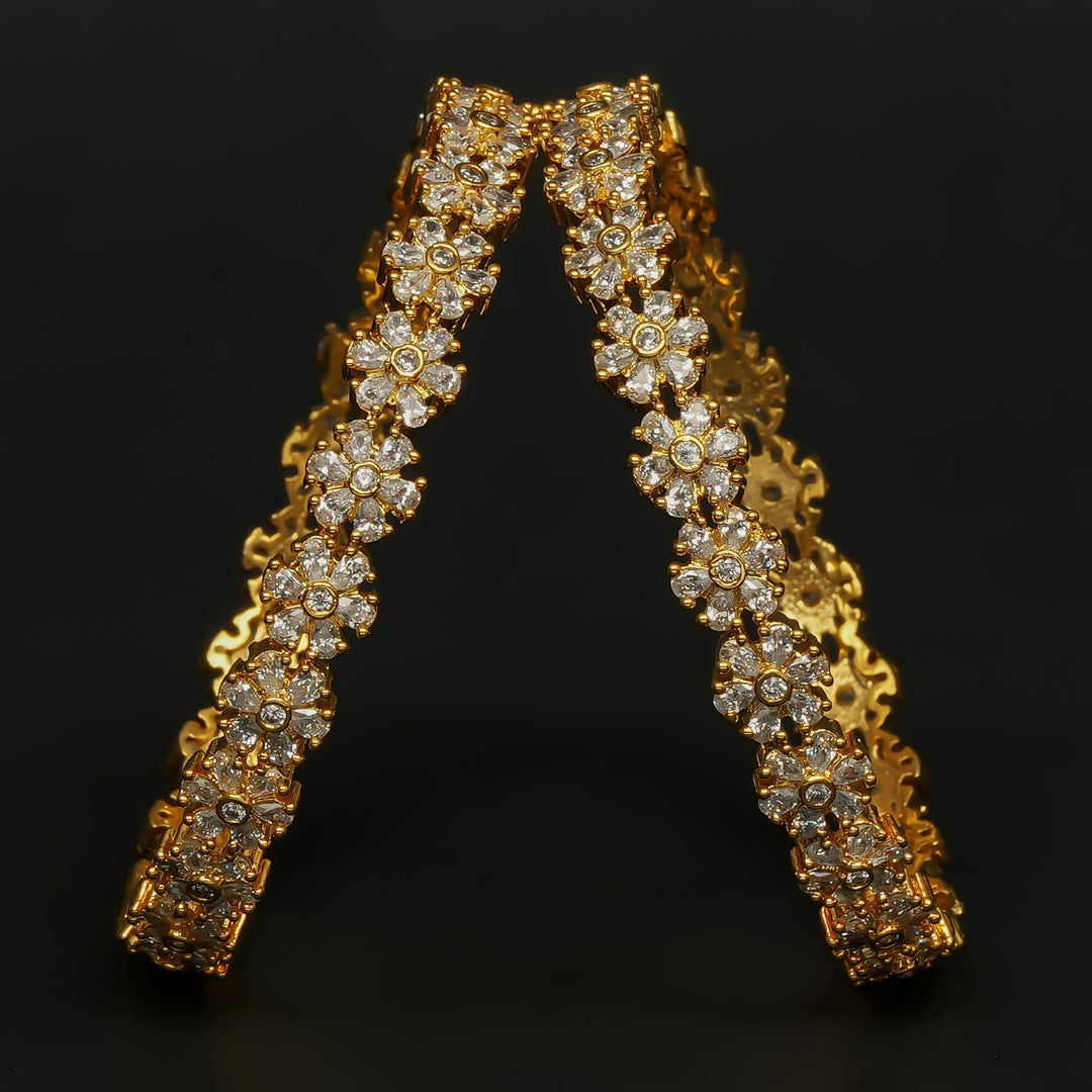 CZ Gold Finish Bangles