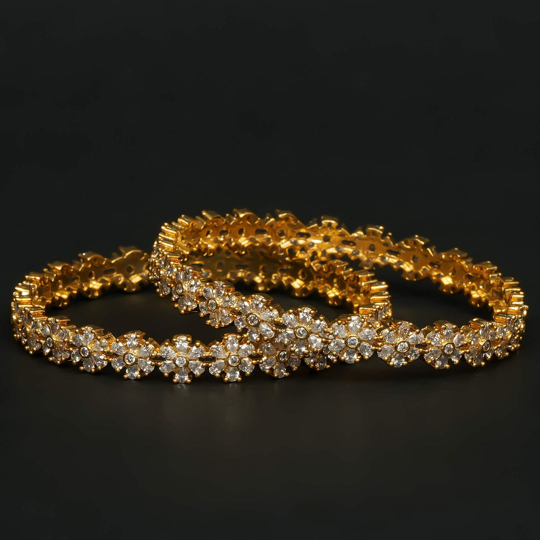 CZ Gold Finish Bangles