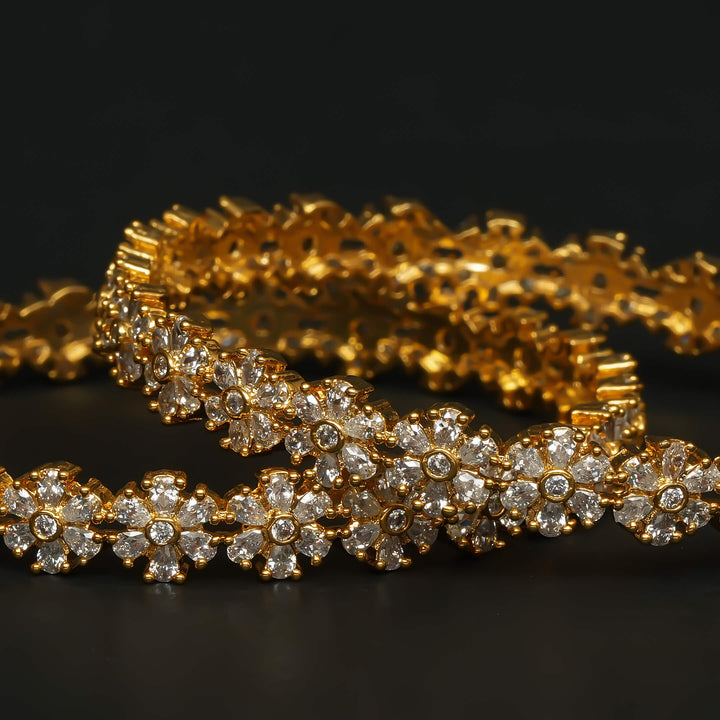 CZ Gold Finish Bangles