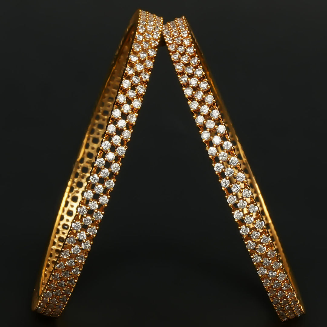 CZ Gold Finish Bangles