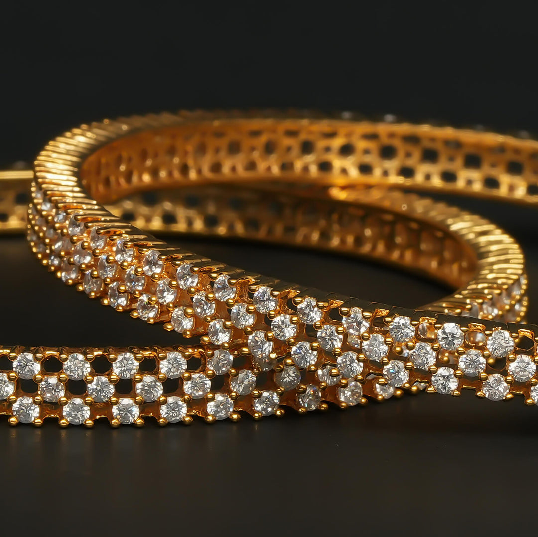 CZ Gold Finish Bangles