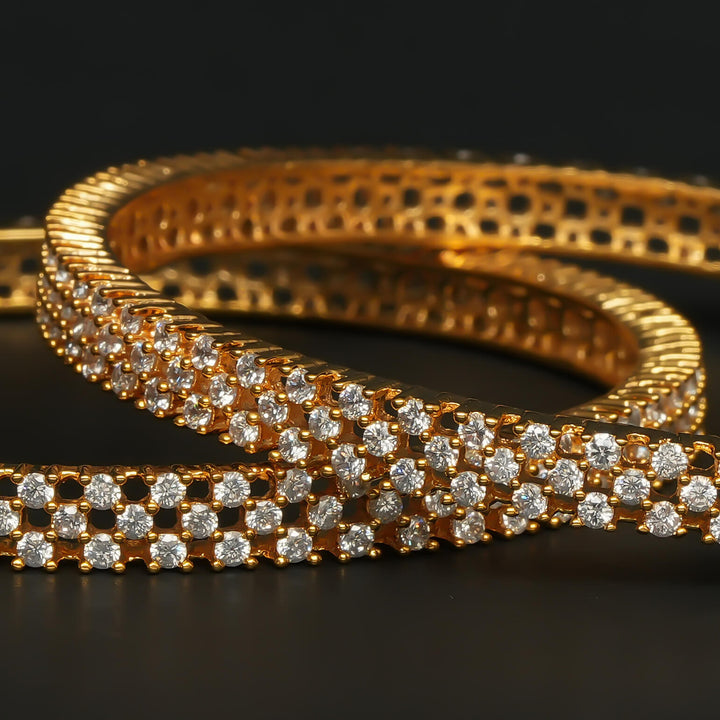 CZ Gold Finish Bangles