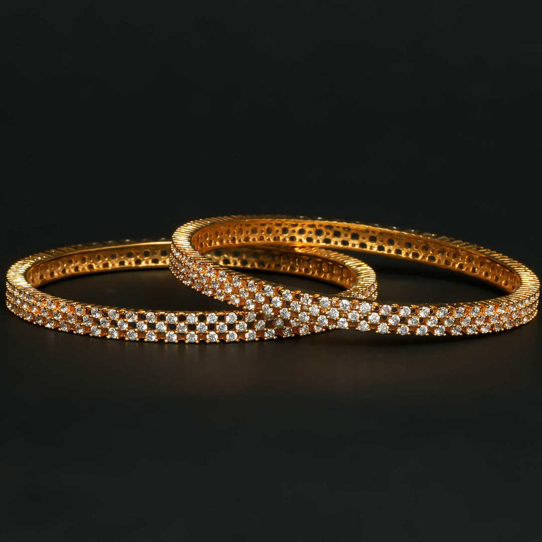 CZ Gold Finish Bangles