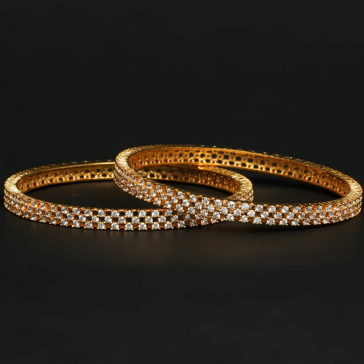 CZ Gold Finish Bangles