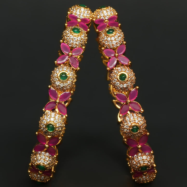 CZ Gold Finish Bangles