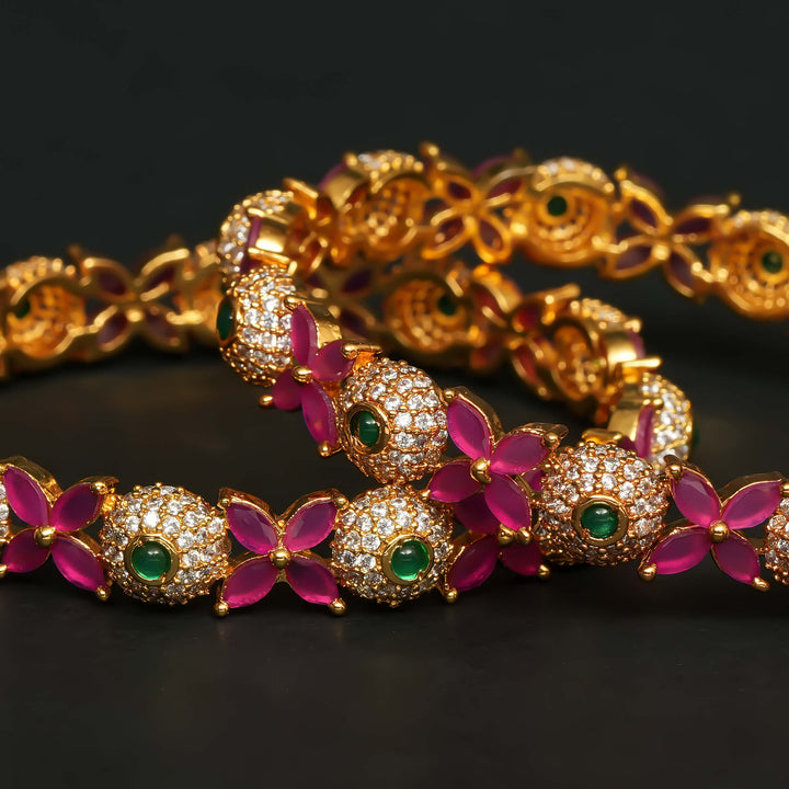 CZ Gold Finish Bangles