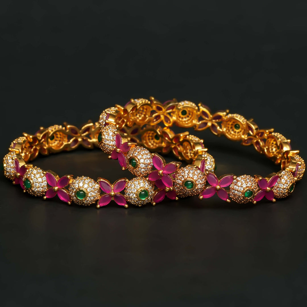 CZ Gold Finish Bangles