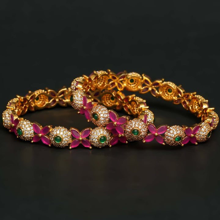 CZ Gold Finish Bangles