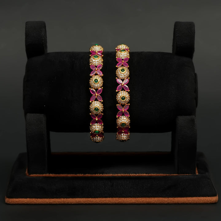 CZ Gold Finish Bangles