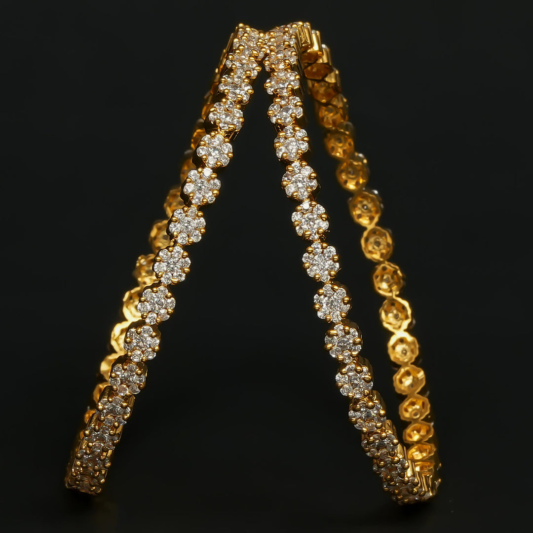 CZ Gold Finish Bangles