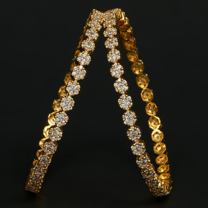 CZ Gold Finish Bangles