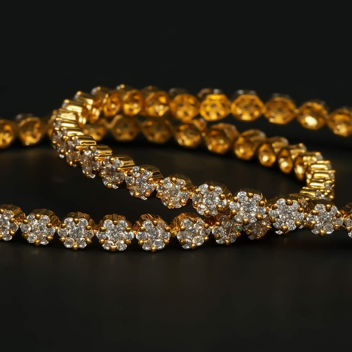 CZ Gold Finish Bangles