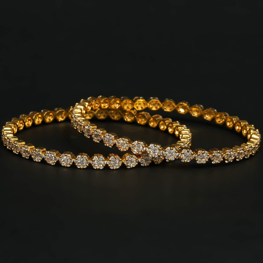 CZ Gold Finish Bangles