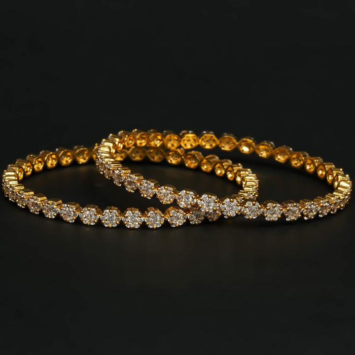 CZ Gold Finish Bangles