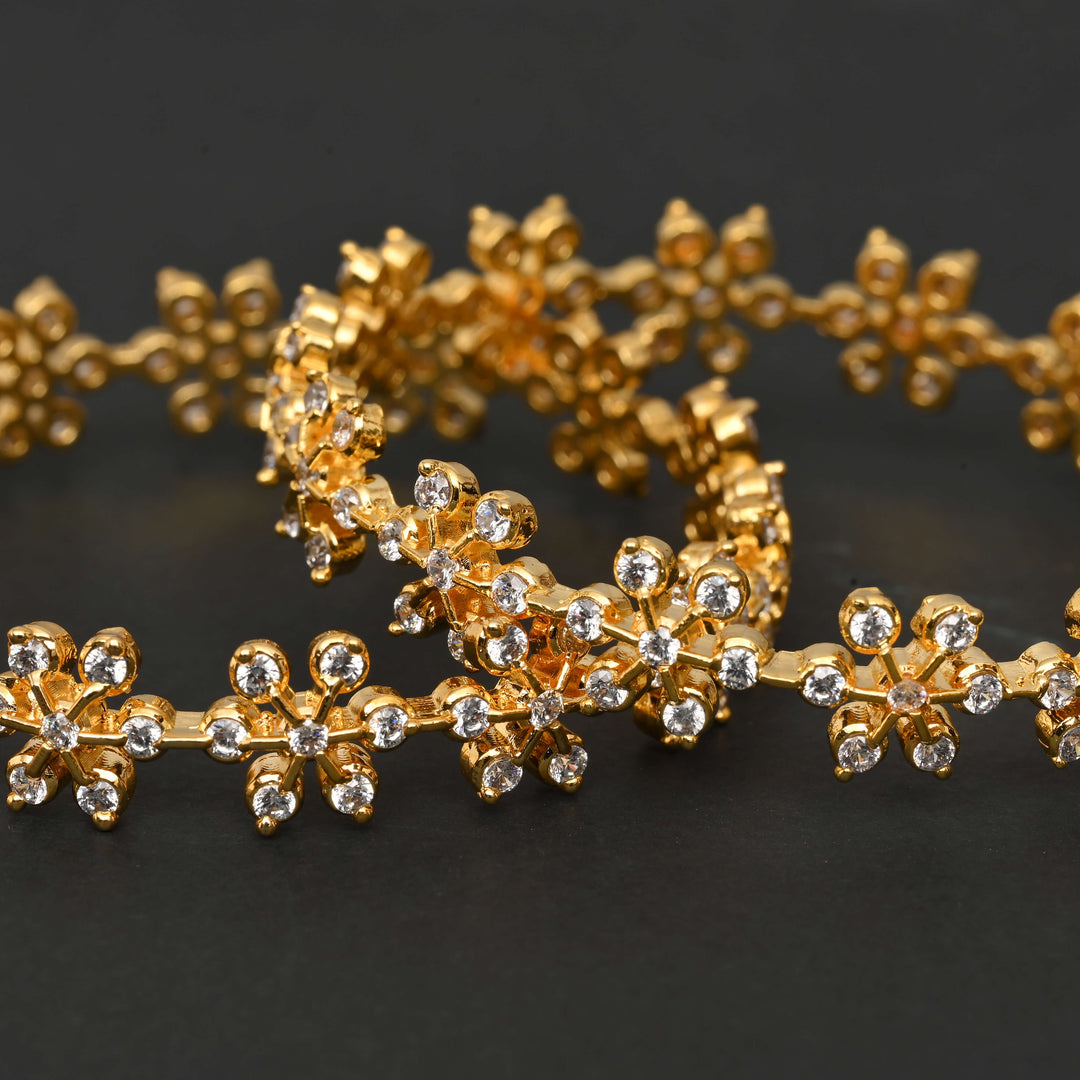 CZ Gold Finish Bangles