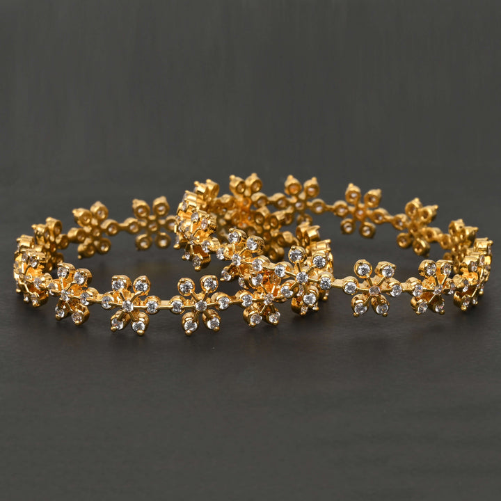 CZ Gold Finish Bangles