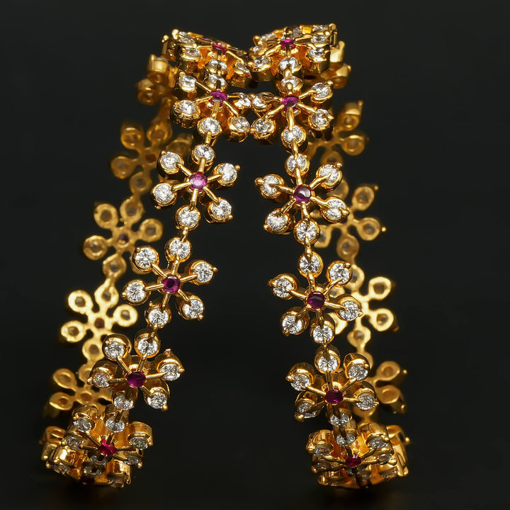 CZ Gold Finish Bangles