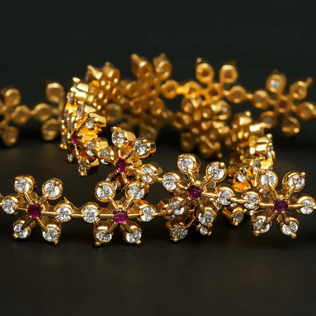 CZ Gold Finish Bangles