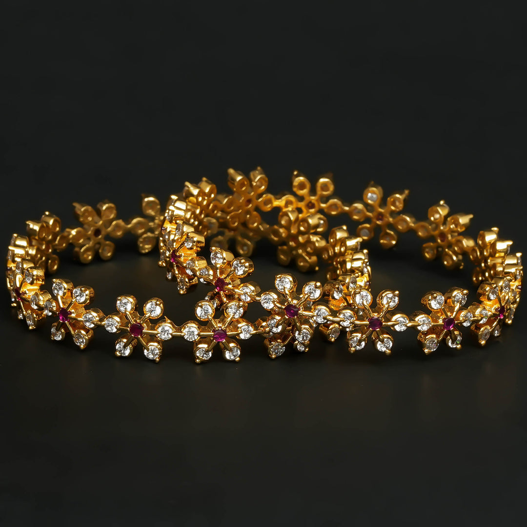 CZ Gold Finish Bangles