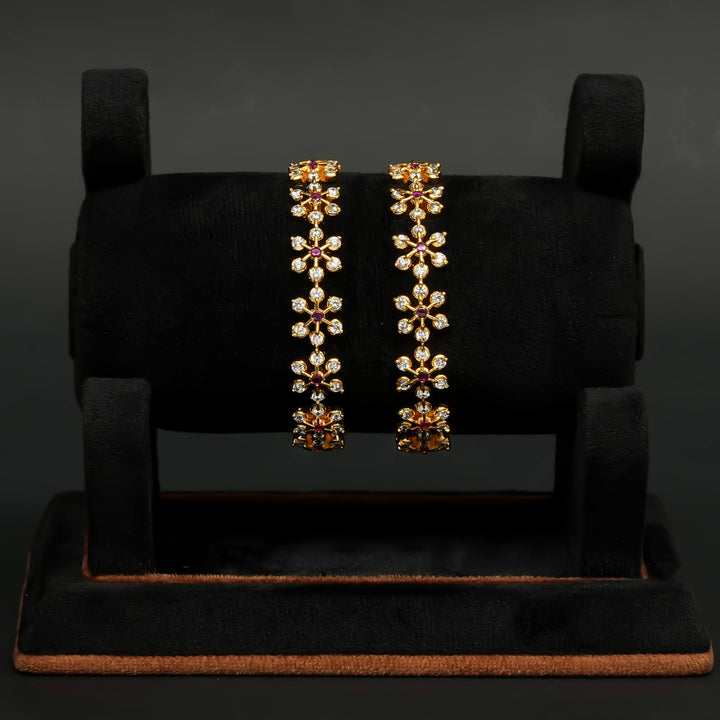 CZ Gold Finish Bangles