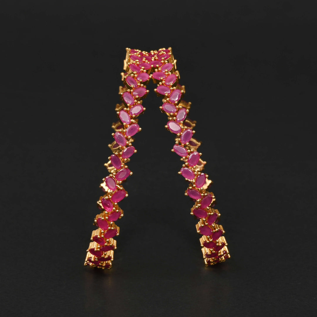 Ruby Gold Finish Bangles