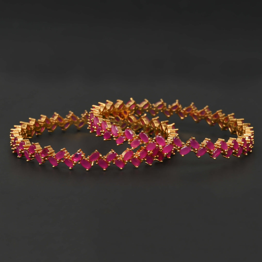 Ruby Gold Finish Bangles