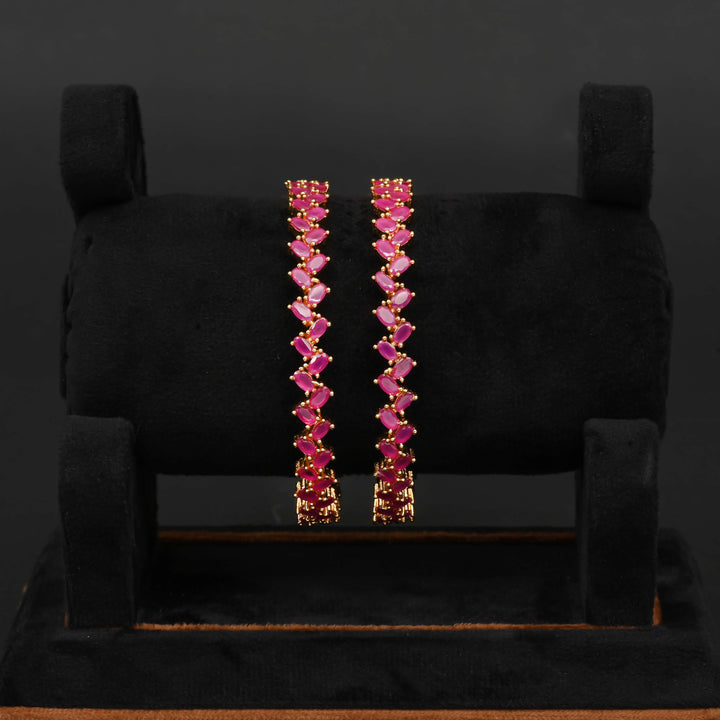 Ruby Gold Finish Bangles