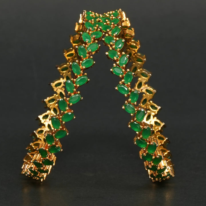 Emerald Gold Finish Bangles