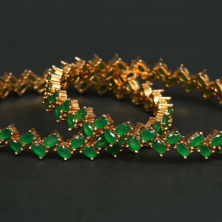 Emerald Gold Finish Bangles