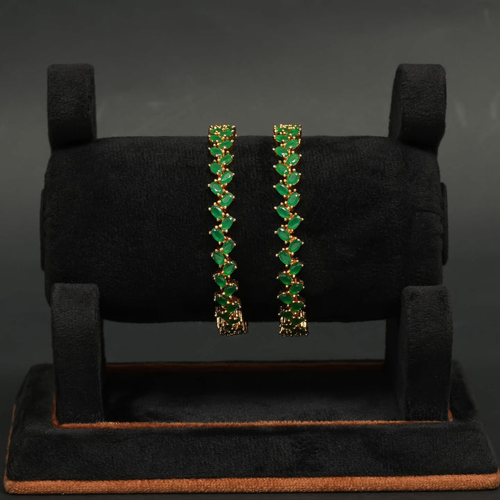 Emerald Gold Finish Bangles