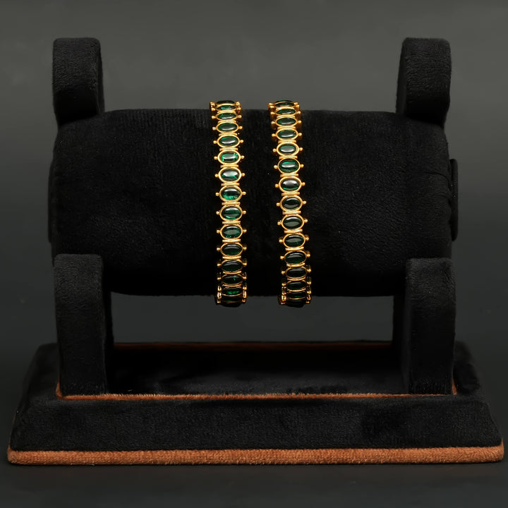 Emerald Gold Finish Bangles
