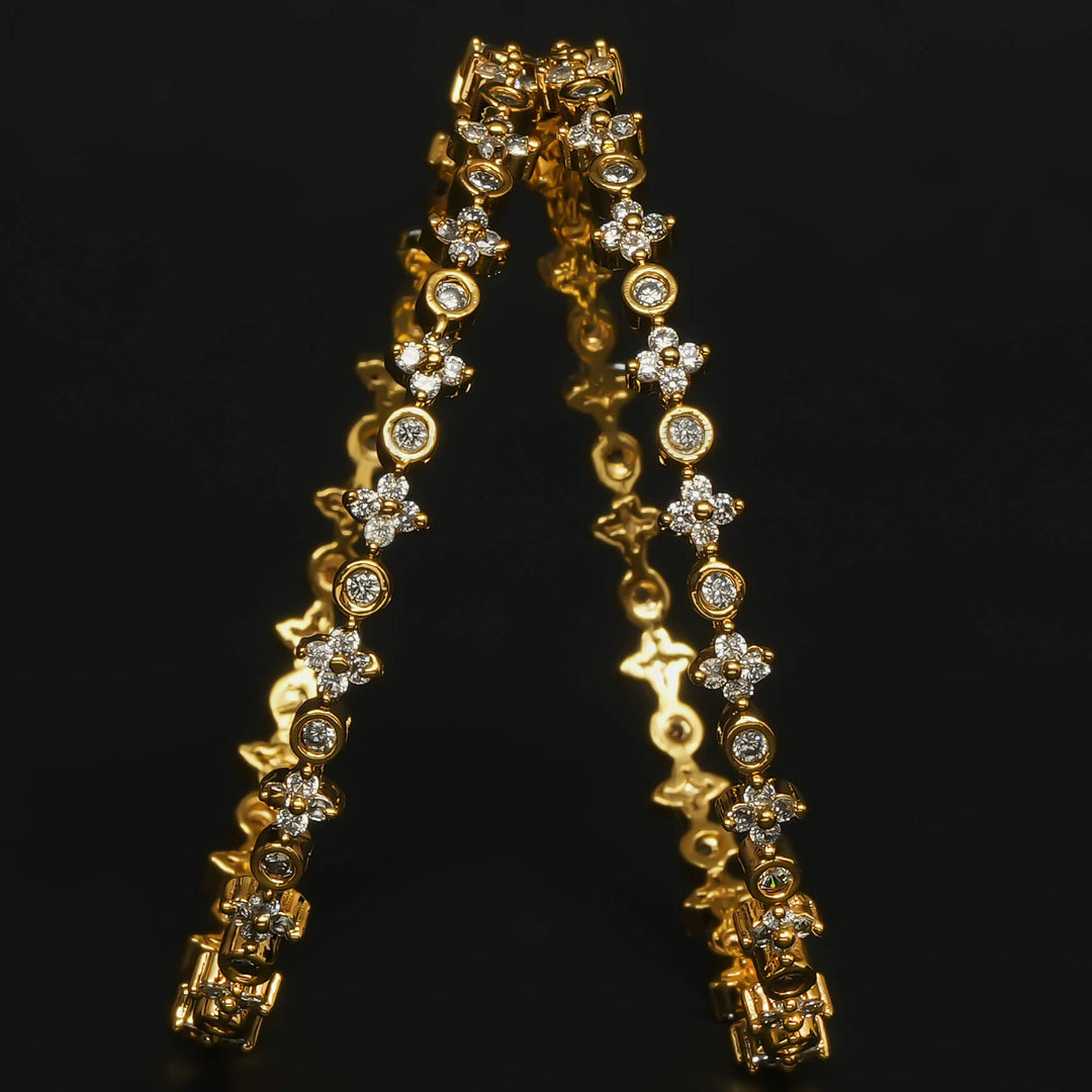 CZ Gold Finish Bangles