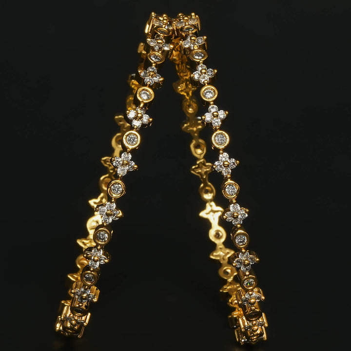 CZ Gold Finish Bangles