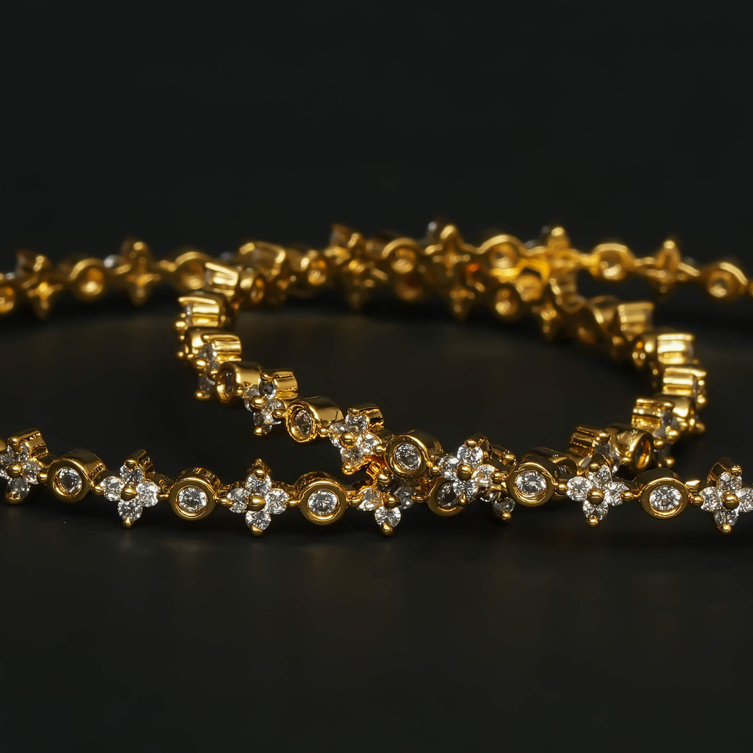 CZ Gold Finish Bangles