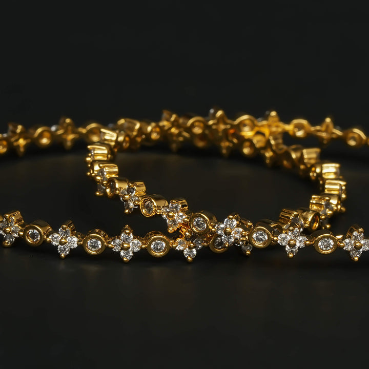 CZ Gold Finish Bangles