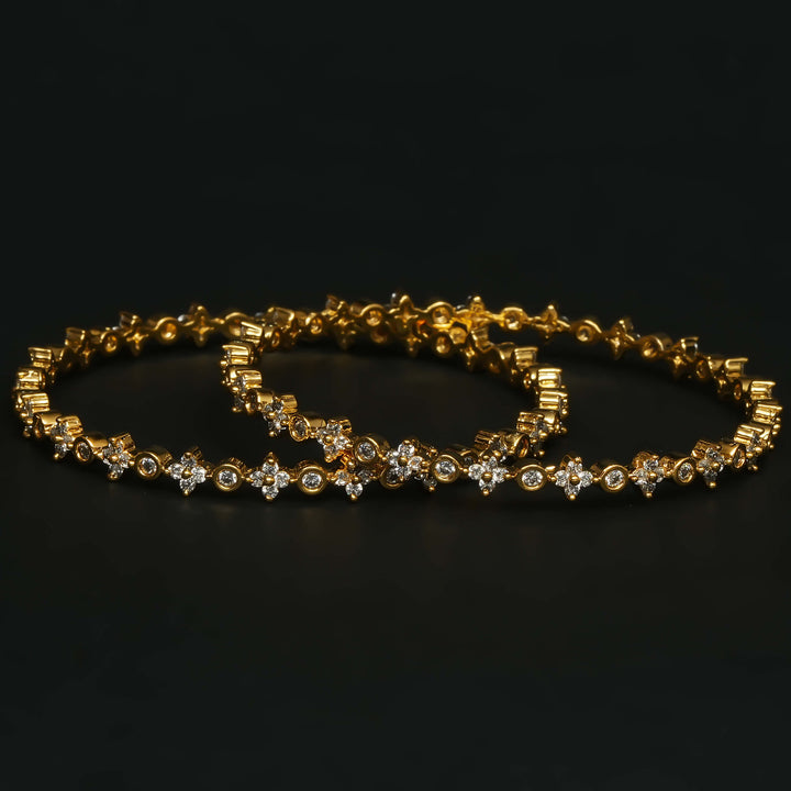 CZ Gold Finish Bangles