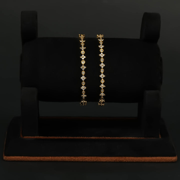 CZ Gold Finish Bangles