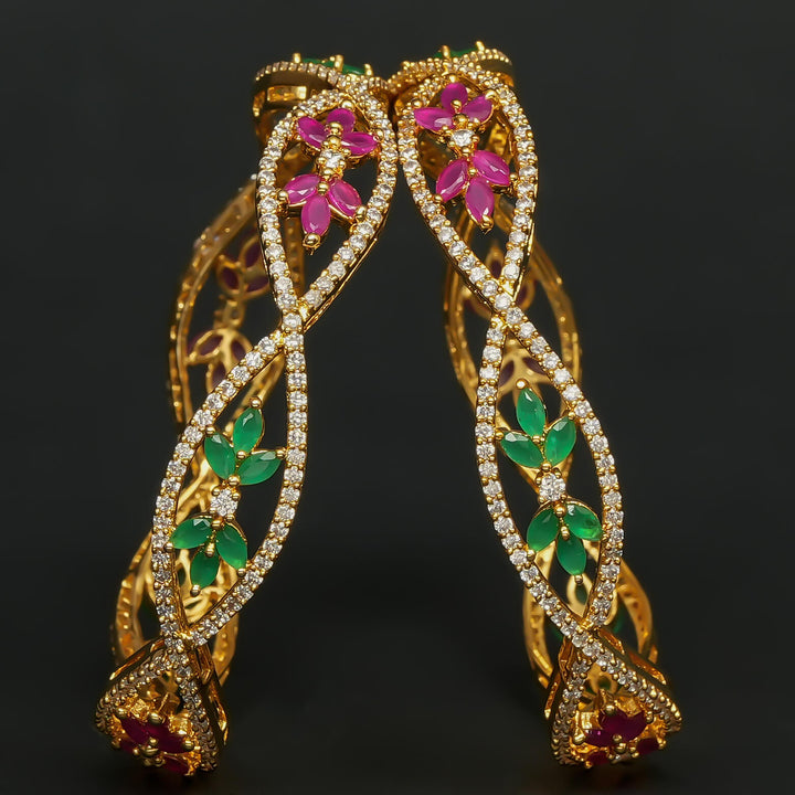 CZ Gold Finish Bangles