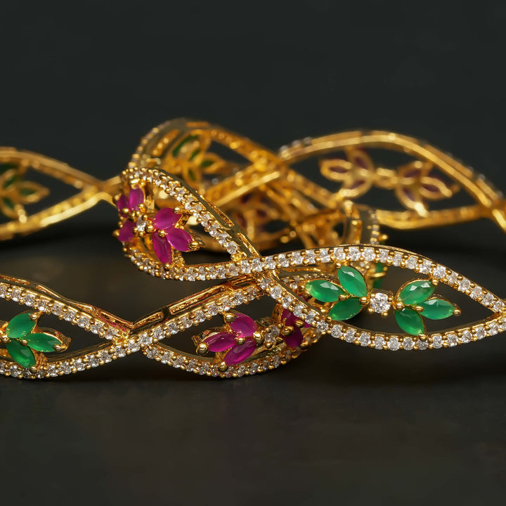 CZ Gold Finish Bangles