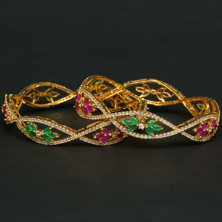 CZ Gold Finish Bangles
