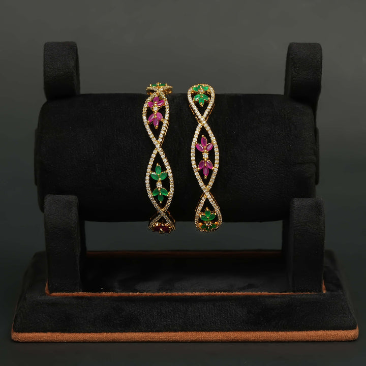 CZ Gold Finish Bangles