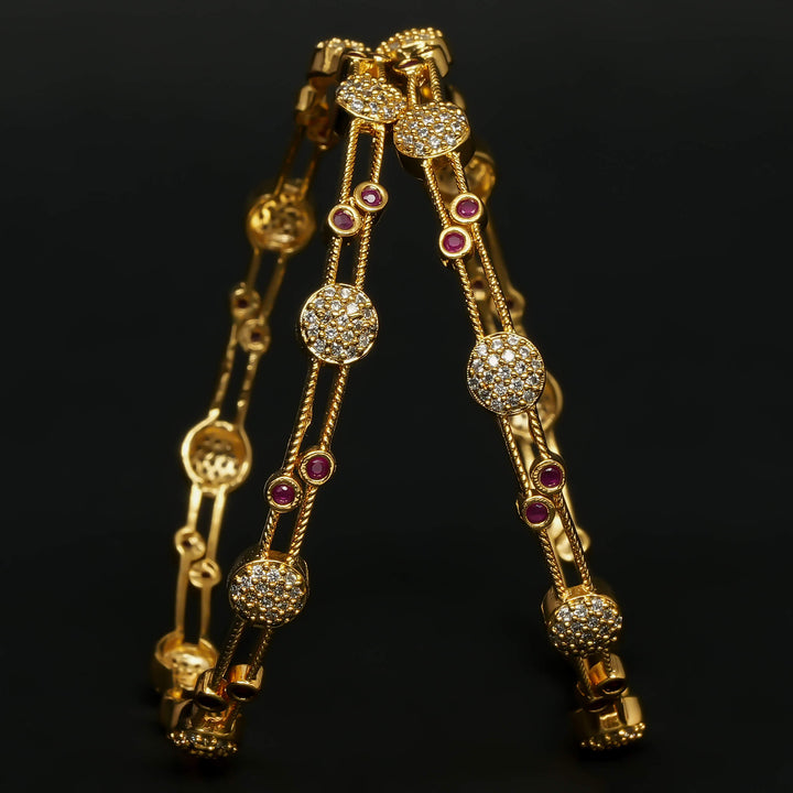 CZ Gold Finish Bangles